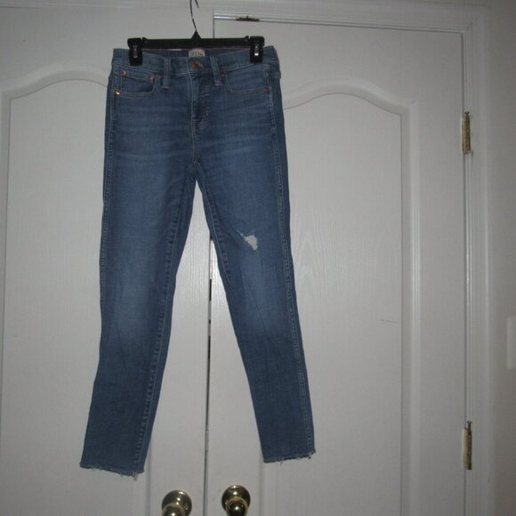 J. Crew Denim 9” Vintage Straight Distressed Medium Wash Jeans Size 26